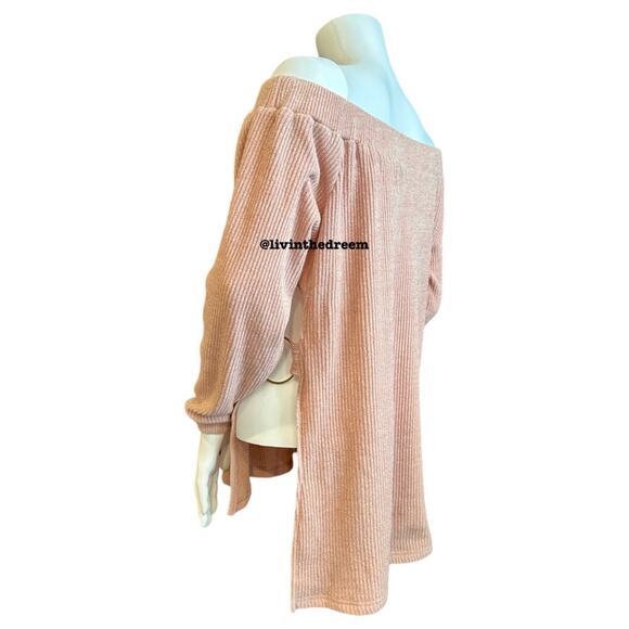 #T83 SABO Skirt Soft Ribbed Off The Shoulder Sweater SZ L $79 - Picture 5 of 15